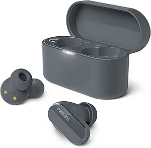 PHILIPS TAT3508BK True Wireless Bluetooth gürültü önleme, mikrofonlu kulak içi kulaklık, doğal ses veren silikon kulaklık, 21 saate kadar çalma süresi, IPX4 suya dayanıklı, siyah
