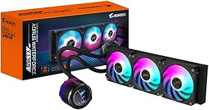 AORUS WATERFORCE X II 360 Manyetik Kilitleme Mekanizmalı Fan, 60 x 60mm Full Color LCD Ekran, Profesyonal Gaming Sıvı CPU Soğutucu