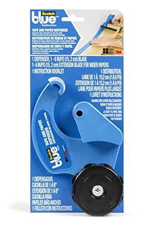 ScotchBlue 3M M1000 El Maskesi El Kapağı, Kapak Kağıdı için, Tüm Yapışkan Bant Genişlikleri için, Bıçaksız 1 Dispenser, Maskeleme Bandı ve Kağıt