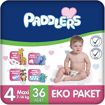 Paddlers 4 Numara Maxi 36 Adet (7-14 Kg) Eko Paket