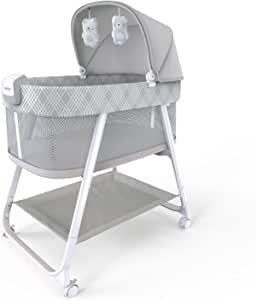 Ingenuity Lullanight Gem Bebek yatağı, 4 tekerlekli ve hava geçiren kenarlı, gri, 0-5 Ay, 7 kg’a kadar
