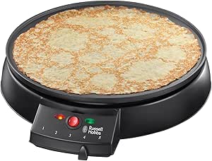 Russell Hobbs Fiesta Krep Makinesi, 30 cm çap, Yapışmaz Plaka, Oklava ve Krep Spatulası Dahil, 1000 Watt, 20920-56