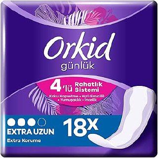 Orkid Extra Koruma Extra Uzun Günlük Ped 18 Adet