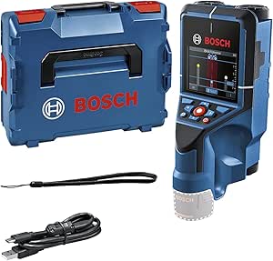 Bosch Professional D-tect 200 C Duvar Tarama Cihazı (Tarama alanı: 200 mm, Akım geçen ve geçmeyen kabloların, metal, plastik boruların bulunması, USB-C kablosu, L-BOXX, Akü ve Şarj Cihazı Dahil Değil)