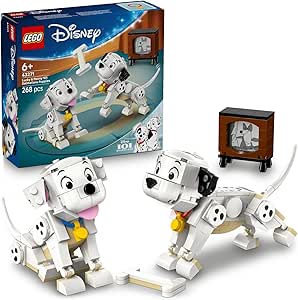 LEGO Disney Classic Lucky ve Penny 101 Dalmaçyalı Köpek Yavruları 43271-6 Yaş ve Üzeri Kız ve Erkek Çocuklar için 2 Dalmaçyalı Yavru Köpek Karakteri ve Kemik İçeren Oyuncak Yapım Seti (268 Parça)