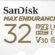 SanDisk Max Endurance MicroSDHC 32GB SD Adapter For Home Security Cameras & Dashcams, Up To 15,000 Hours, Full HD / 4K Videos, Extreme Endurance, Up To 100/40 MB/s Read/Write Speeds, C10, U3, V30
