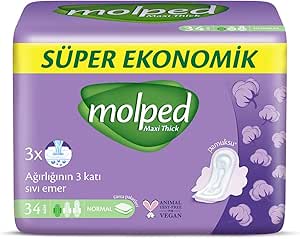 Molped Süper Ekonomik Maxi Thick Normal Günlük Ped (1 x 34 Adet)
