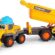 Dickie Toys, 204119007, ABC Tracey Trailer, Serbest Tekerlekli Volvo Digger, Hareketli Kürek, Kask Korna, Çıkarılabilir ve Hareketli Römork, Çıngırak Sesi Fonksiyonu, 65 cm