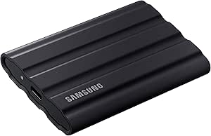 Samsung Taşınabilir SSD T7 Shield, 4 TB, USB 3.2 Gen.2, 1.050 MB/s okuma, 1.000 MB/s yazma, sağlam harici sabit disk, Mac, PC ve akıllı telefon için, siyah, MU-PE4T0S/EU
