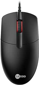 Lecoo MS103 USB Kablolu 1000DPI 3 Tuşlu PC, Mac, Dizüstü Bilgisayar ile Uyumlu Optik Mouse Siyah