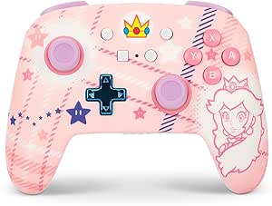 PowerA Nintendo Switch için Gelişmiş Kablosuz Oyun Kumandası -Princess Peach Plaid