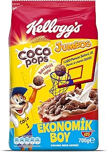 KELLOGG’S Coco Pops Jumbos Kakaolu Mısır Gevreği 700 G, Lif, Demir ve 6 Vitamin Kaynağı,D vitamini, Kalsiyum, Folik Asit ve Demir İçerir, Kahvaltılık Tahıl Gevreği