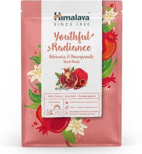 Himalaya Kırışık Karşıtı Kağıt Maske, Edelweiss, Nar, Hyaluronic Acid,%100 Pamuk, Geri Dönüştürülebilir, Tüm Ciltler, 30 gr