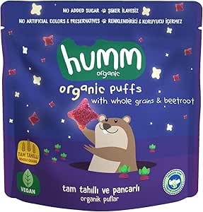 humm organic Organik Pancarlı ve Tam Tahıllı Puflar, 1 Paket