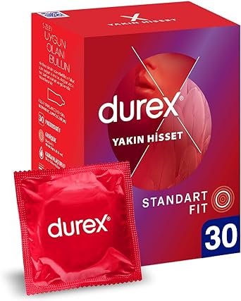 Durex Yakın Hisset İnce Prezervatif 30’lu, Standart Fit