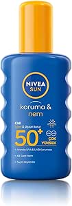 NIVEA SUN SPF50 Yüksek Güneş Koruyucu ve Nemlendirici Vücut Spreyi 200ml, UVA UVB Koruması, Suya Dayanıklı