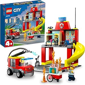 LEGO® City İtfaiye Merkezi ve İtfaiye Kamyonu 60375-4 Yaş ve Üzeri İçin 3 Minifigür İçeren Eğlenceli bir Başlangıç Oyuncak Yapım Seti (153 Parça)