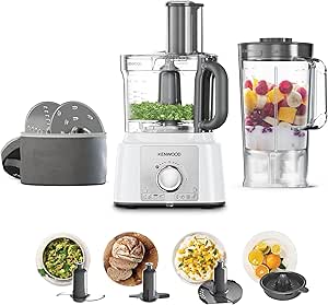 Kenwood Multipro Ekspress Beyaz Mutfak Robotu Cucina FDP65.450WH – 3 Lt Hazne Kapasiteli, 1000 Watt