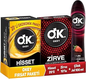 Okey Hisset 20’li + Zirve 10’lu + Çilek 100 ml Jel