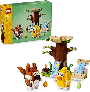 LEGO İlkbahar Hayvan Parkı Oyuncak Yapım Seti 40709, Kuş ve Sincap Figürleri, Erkek ve Kız Çocuklar İçin Hediye (172 Parça)