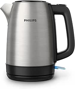 Philips Daily Collection Çelik Kettle 2200 W 1.7 LT, Işıklı Gösterge, Yaylı Kapak, Hızlı Kaynatma Fonksiyonu, Metal, HD9350/90