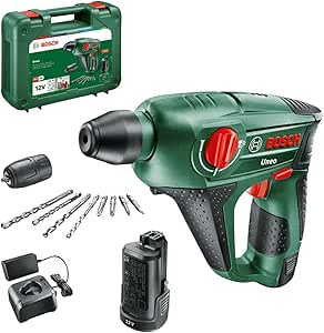 Bosch Home And Garden Uneo Akülü Kırıcı/Deliçi Uneo, Yuvarlak Şaft Adaptörü Ile, Yeşil