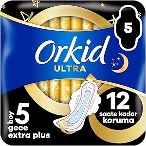 Orkid Ultra Gece Ekstra Plus (Boy 5) 5 Adet Hijyenik Ped