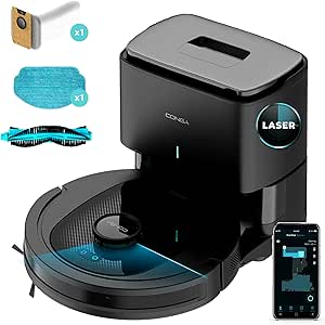 Cecotec Robot Süpürge Conga 7490 Ultimate Home X-Treme, 2600 Pa, 120 dakika özerklik, lazer navigasyon ve kendi kendine boşalan baz, 4’ü 1 arada temizlik, çok işlevli merkezi fırça