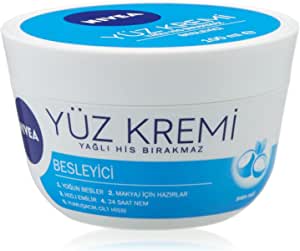 NIVEA Besleyici Yüz Kremi, 100ml, Makyaj Bazı, 24 Saat Nemlendirici, Hızlı Emilen Yüz Bakım Kremi