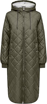 ONLY Kadın ONLNEWSANDY QUILT COAT CC OTW Mont, Koyu Kahve, M