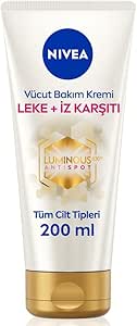 NIVEA Luminous630 Leke ve İz Karşıtı Vücut Bakım Kremi 200ml, Çatlak ve Güneş Lekesi İyileştirici, 48 Saat Nemlendirici