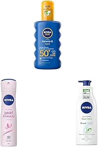 Nivea Sun Güneş Koruyucu Kişisel Bakım Seti – SPF50+ Güneş Kremi 200 ml – Deodorant – Vücut Losyonu