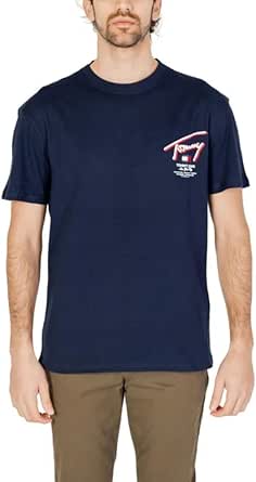 Tommy Hilfiger Tjm Reg 3D Street Signtr Tee Ext Erkek T-Shirt, Mavi, S