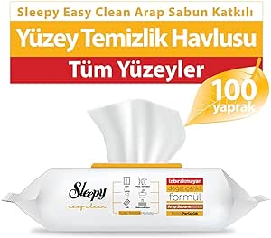 Sleepy Easy Clean Arap Sabunu Katkılı Yüzey Temizlik Havlusu&Mendili 100 Yaprak