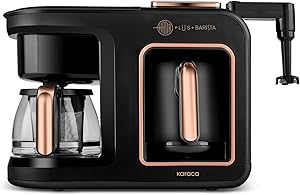 KARACA Hatır Plus Barista 6 in 1 Latte Cappucino ve Közde Türk Kahvesi Makinesi Black Copper