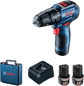 Bosch Professional GSB 12V-30 Akülü Darbeli Delme Vidalama Makinesi (12 Volt, 2 x 2,0 Ah Akü, Şarj Cihazı, Yumuşak/Sert Tork