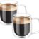 Vicloon Çift cidarlı Latte Macchiato bardak seti, 2 adet çift duvarlı kulplu kahve bardağı, 250 ml kahve fincanı, cam, Cappuccino, latte, çay, dondurma, bira için