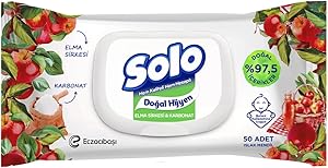 SOLO Doğal Hijyen Elma & Karbonat Islak Mendil, 12’li, 600 Yaprak