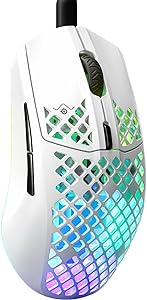 SteelSeries Aerox 3 Snow Ultra Hafif Gaming Mouse 8,500 CPI TrueMove Core Optik Sensör, Beyaz, 59 Gram