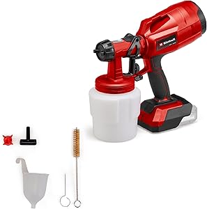 Einhell Akülü Sprey Boya Sistemi TC-SY 18/60 Li-Solo Power X-Change (Li-İyon, 18 V, 650 ml/dk püskürtme kapasitesi, 800 ml boya haznesi, 2,0 mm ve 2,5 mm nozul dahil) – 4260025