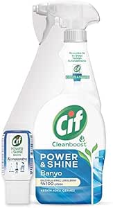 Cif Power & Shine Sprey Banyo Kireç Çözücü 750 ml + Cif Power & Shine Konsantre Banyo 70 ml