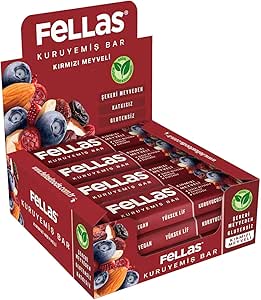 Fellas Kırmızı Meyveli Kuruyemiş Bar 30 gr x 12 Adet