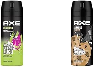 Axe Erkek Deodorant & Bodyspray Epic Fresh 48 Saat Etkileyici Koku 150 ML ve Axe Erkek Deodorant & Bodyspray Leather & Cookies 48 Saat Etkileyici Koku (150 ml)