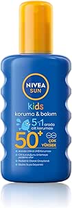 NIVEA SUN SPF50 Çocuklar İçin Güneş Koruyucu Vücut Spreyi 200ml, Anında UVA Koruması, 5i 1Arada Bakım, Nemlendirici, Hassas Koruma