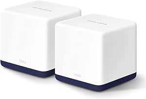 Mercusys Halo H50G 2-pack, AC1900Mbps, Dual-Band, Gigabit Portları, 100’e Kadar Cihaz Bağlanabilir, 350 m²’ye Kadar Kapsama, Akıllı Bağlantı, Mobil Uygulama ile Kolay Kurulum, Wi-Fi 5 Mesh Sistemi