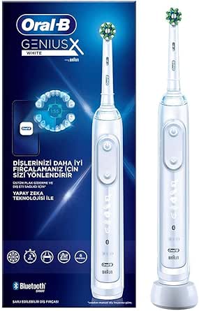 Oral-B Genius X Yapay Zeka Destekli Şarj Edilebilir Diş Fırçası Beyaz