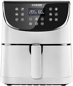 COSORI Airfryer 100 Tarif Yemek Kitabı, 1700-Watt Max XXL 5,5 L Dijital Dokunmatik Hava Fritözleri 11 Ön Ayarlı Fırın, Yağsız Sıcak Ocak, Yapışmaz Sepet, Beyaz
