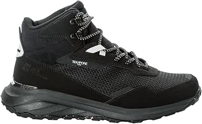 Jack Wolfskin DROMOVENTURE TEXAPORE MID W Kadın Outdoor Ayakkabı, Siyah, 39.5