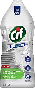Cif Profesyonel Bulaşık Deterjanı Elde Yıkama Yağ Leke Çıkarıcı 1500 ml