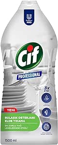 Cif Profesyonel Bulaşık Deterjanı Elde Yıkama Yağ Leke Çıkarıcı 1500 ml